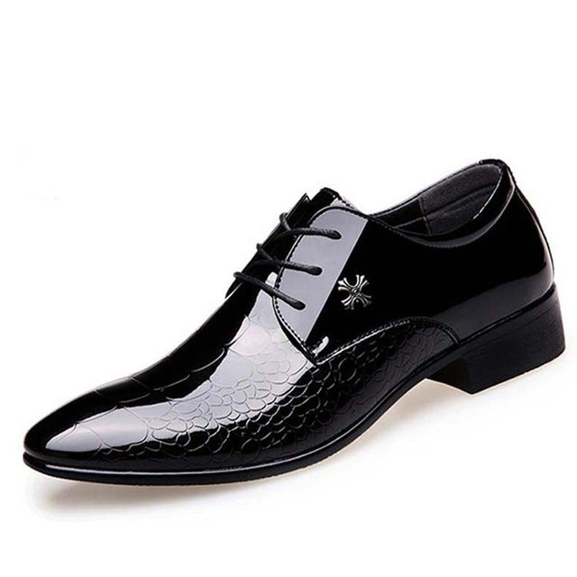 Men's Dress Shoe Snakeskin Grain Leather Men Wedding Oxford Shoes Lace-Up Office Suit Men's Casual Shoes Luxury Italian 320