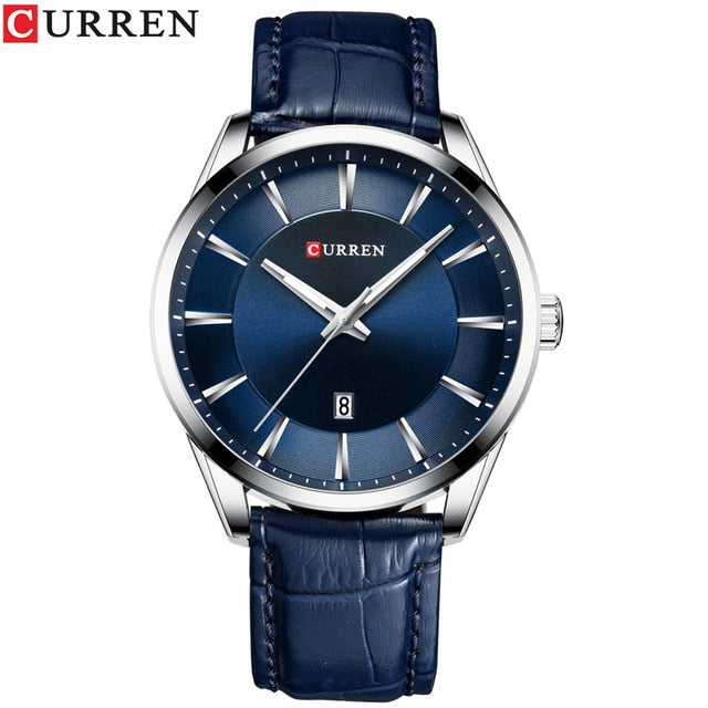 CURREN Quartz Watches for Men Leather Strap Male Wristwatches Top Luxury Brand Business Men's Clock  45 mm Reloj Hombres