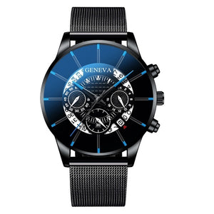 Men's Watch Reloj Hombre Relogio Masculino Stainless Steel Calendar Quartz Wristwatch Men Sports Watch Clock Geneva Clock hours