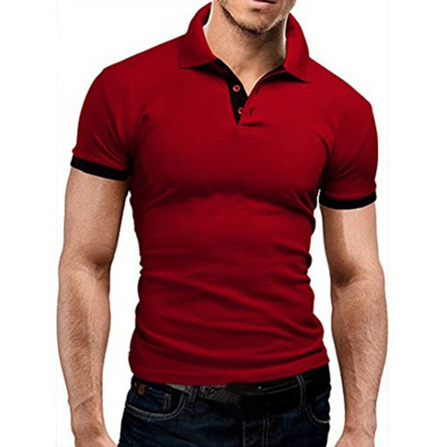Mens Polo Shirt 2020 New Summer Short Sleeve Turn-over Collar Slim Tops Casual Breathable Solid Color Business Shirt fitness