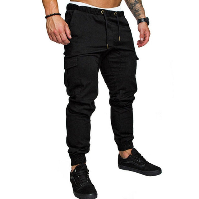 Autumn Men Pants Hip Hop Harem Joggers Pants 2020 New Male Trousers Mens Solid Multi-pocket Cargo Pants Skinny Fit Sweatpants