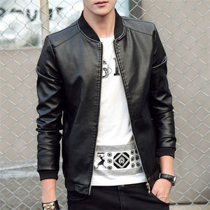 NaranjaSabor 2020 New Men's leather Jacket PU Fashion Spring Autumn Jackets Faux Leather Slim Fit Male Motorcycle Coats N559