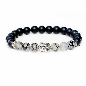 Fashion Buddhism Yoga Balance Bracelet Men Bileklik Black Matte Natural Stone Beads Bracelet For Women Braclet Jewelry AB216