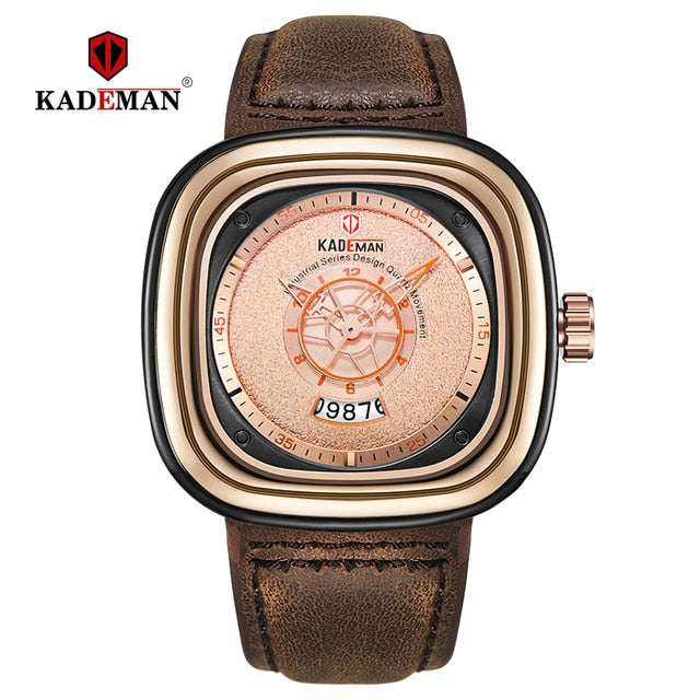 2020 Luxury Men Watches New Fashion Square Quartz Watch TOP Brand KADEMAN Casual Leather Wristwatches Business Relogio Masculino
